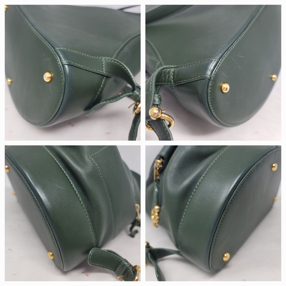 Loewe Dark Green Backpack with Gold Details - Picture 9 of 13